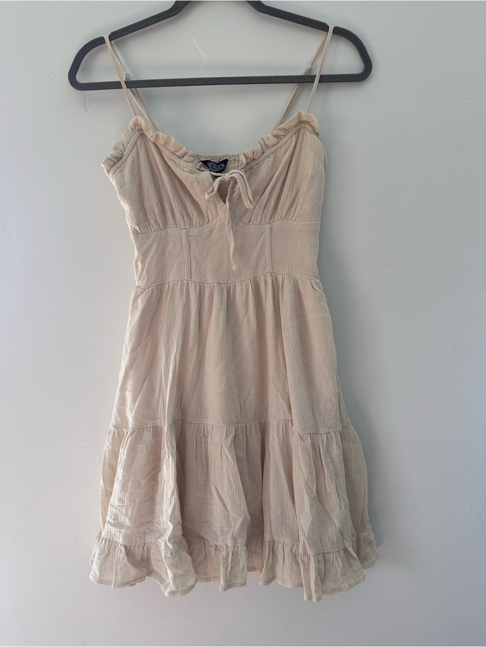 Cream Sleeveless Tiered Sundress - Honey Peach